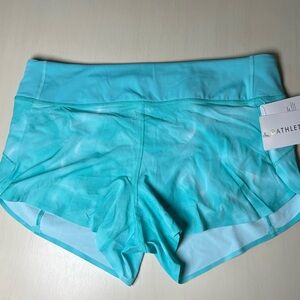 Athleta Shorts Aura Blue Tie-Dye Shorts – Size L Workout Activewear NWT Run